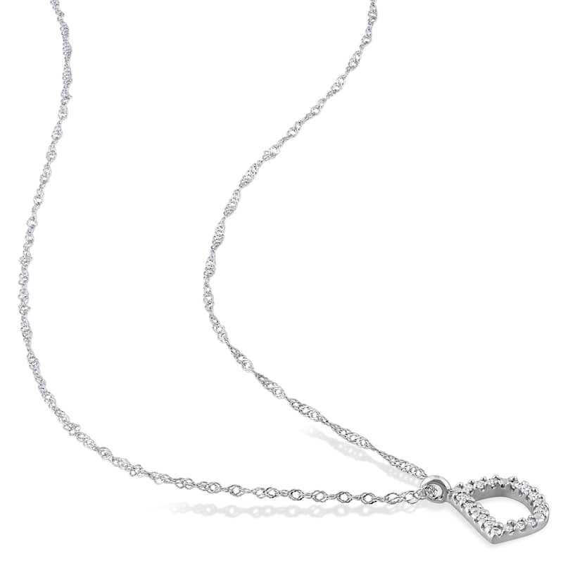 Miadora 14k White Gold Diamond Accent D Initial Necklace
