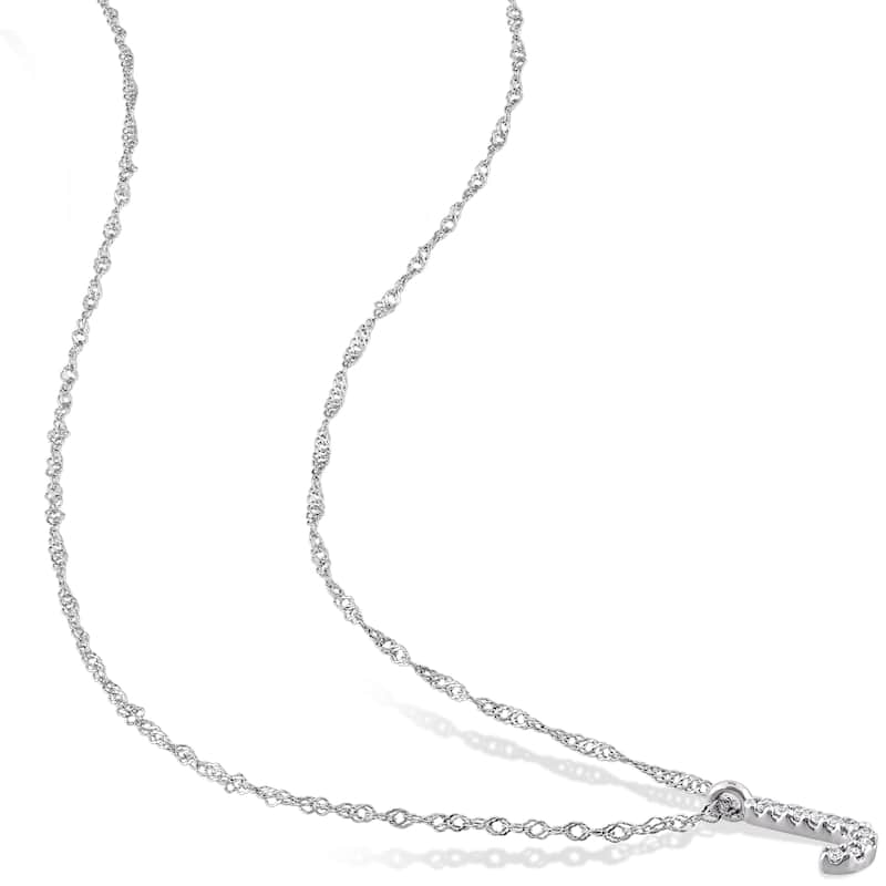 Miadora 14k White Gold Diamond Accent J Initial Necklace