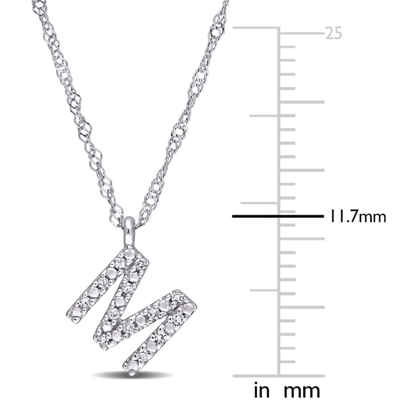 Miadora 14k White Gold Diamond Accent M Initial Necklace