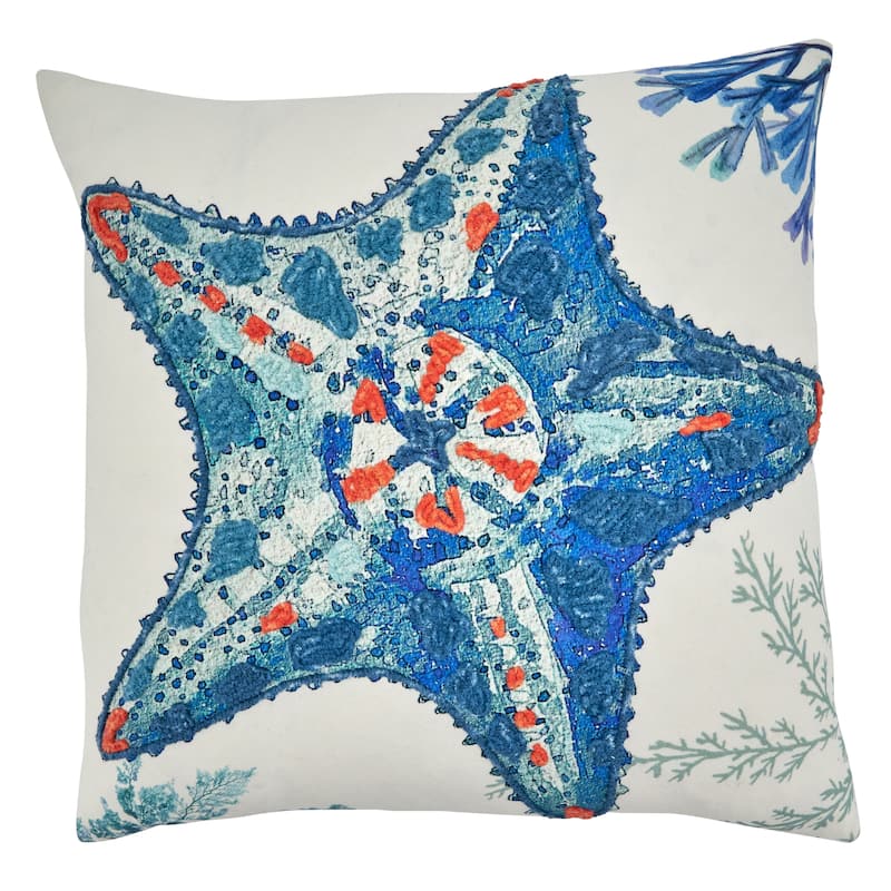 Throw Pillow With Starfish Design