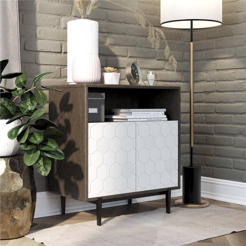 CosmoLiving by Cosmopolitan Olivia Grey Storage Cabinet