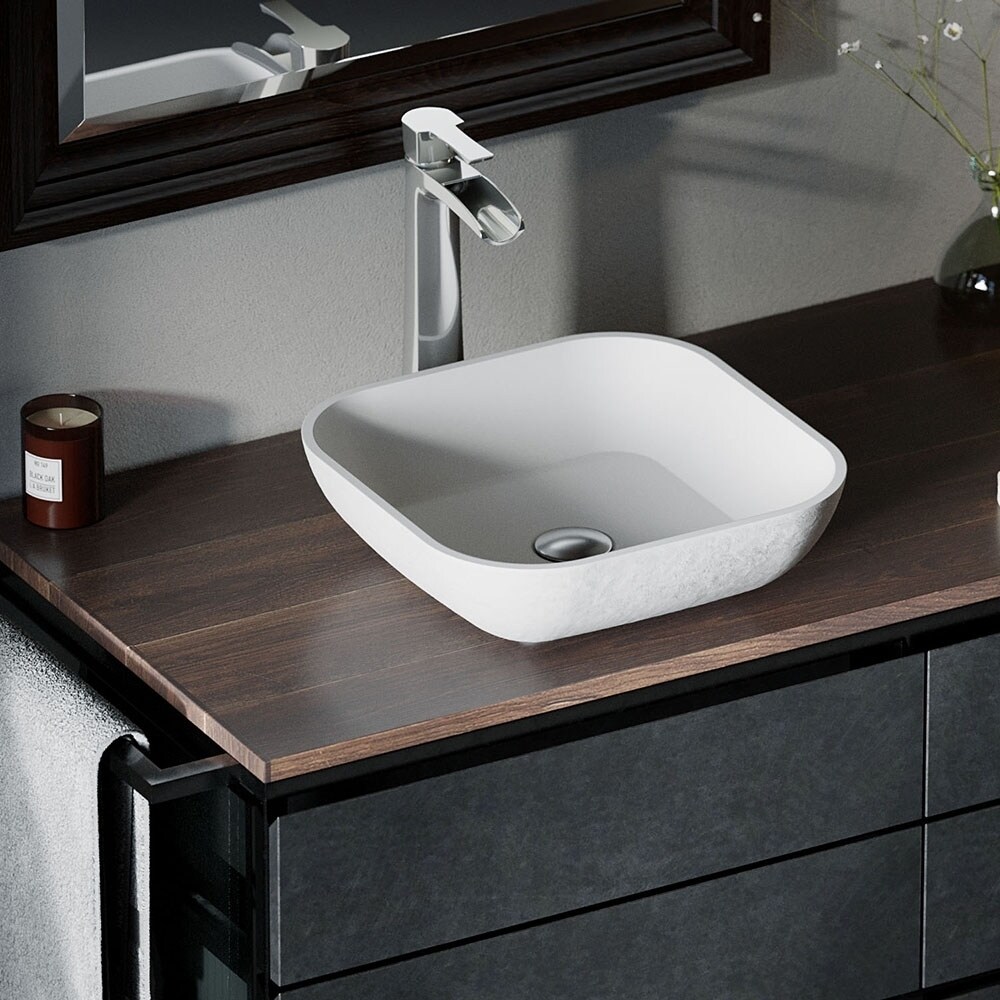 AB310 PolyStone Square Vessel Sink Ensemble with C Vessel Faucet