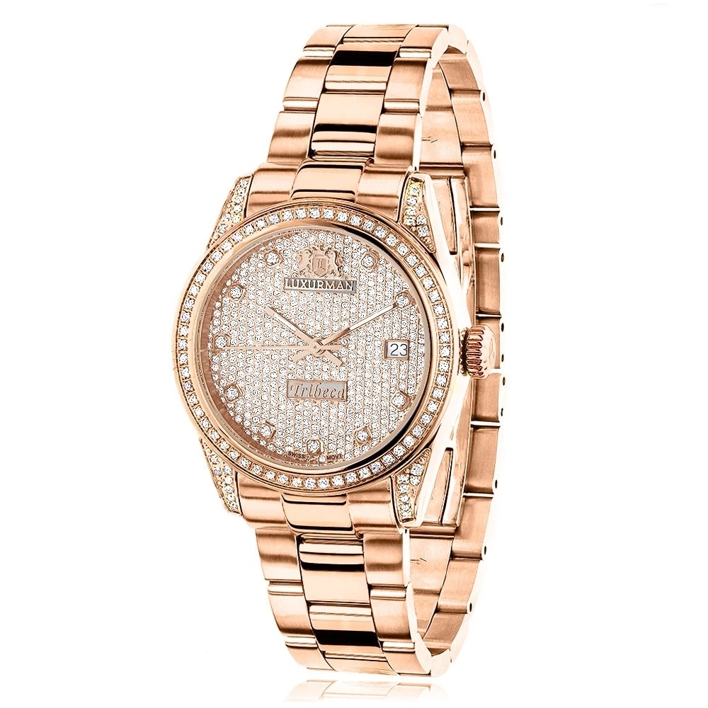 rose gold diamond watches for men