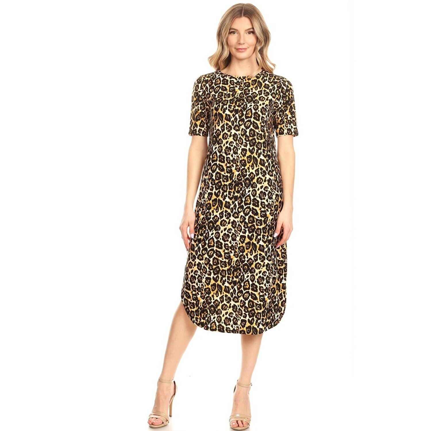 casual short sleeve midi dress