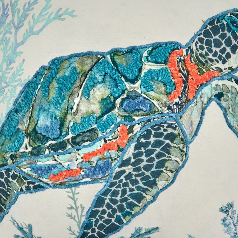 Throw Pillow With Sea Turtle Design
