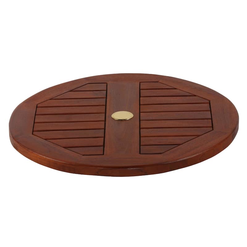 Bare Decor Indoor/Outdoor Lazy Susan in Genuine Teak Wood - 24"