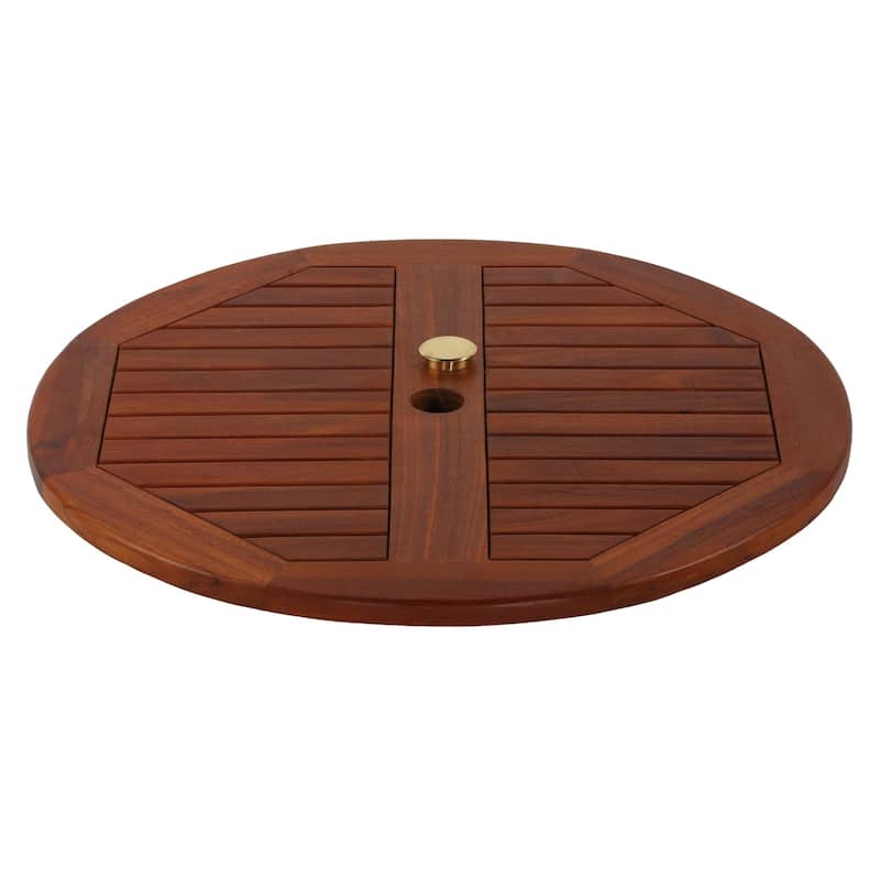Bare Decor Indoor/Outdoor Lazy Susan in Genuine Teak Wood