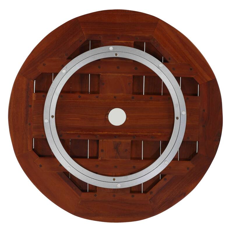 Bare Decor Indoor/Outdoor Lazy Susan in Genuine Teak Wood