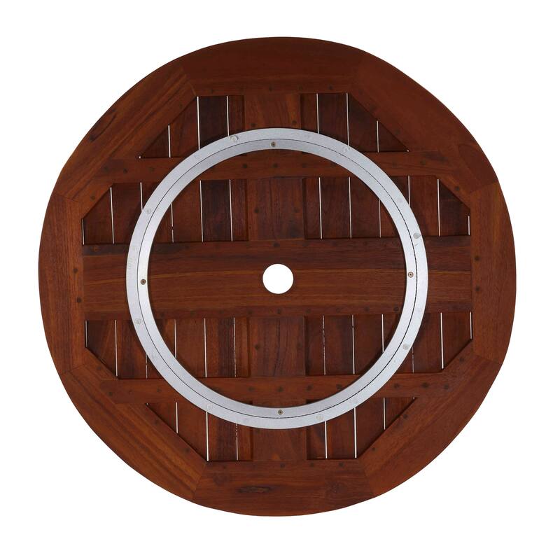 Bare Decor Indoor/Outdoor Lazy Susan in Genuine Teak Wood