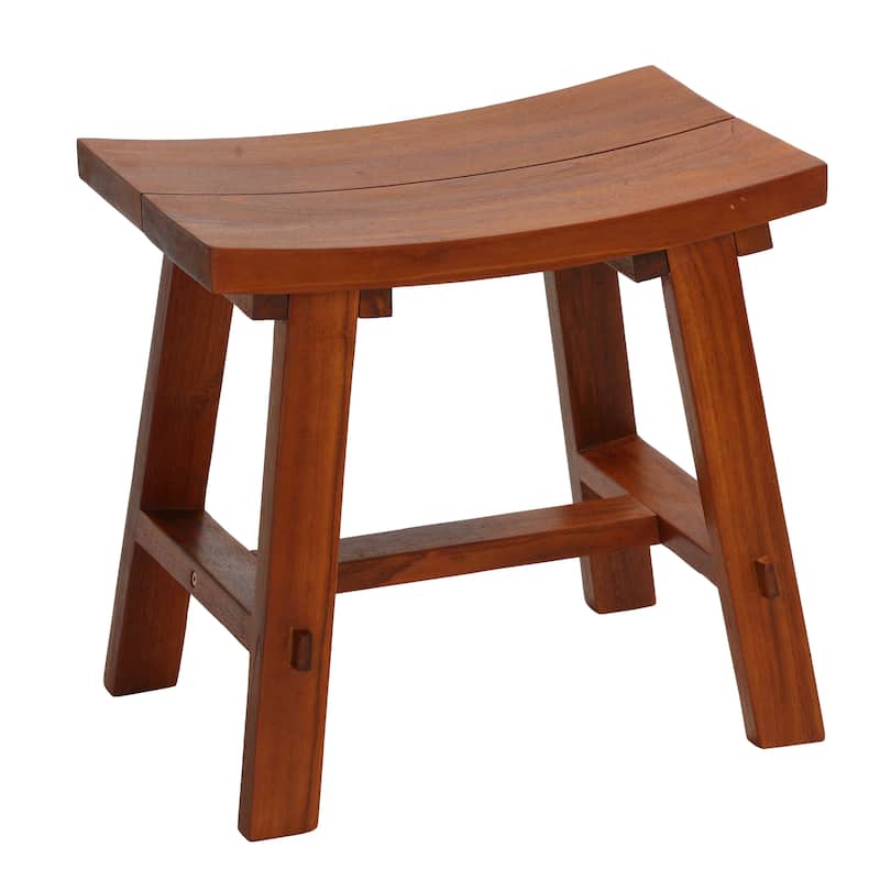 Bare Decor Dorsey Accent Stool with Curved Seat, Teak