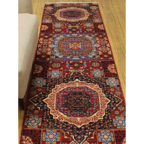 Noori Rug Aria Fine Chobi Koroush Red/Blue Runner - 2'8" x 14'3"