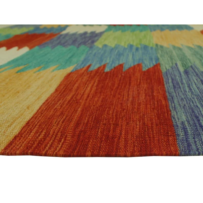 Hand-Woven Winchester Kilim Shakur Purple/Ivory Rug - 6'9" x 9'10"
