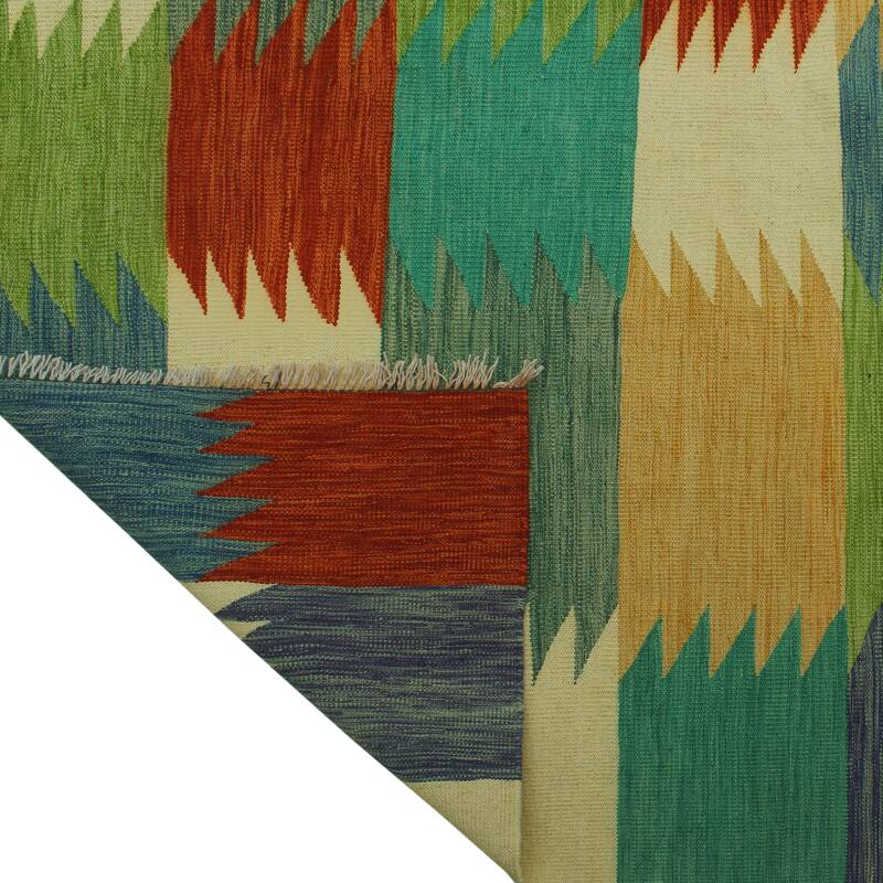 Hand-Woven Winchester Kilim Shakur Purple/Ivory Rug - 6'9" x 9'10"
