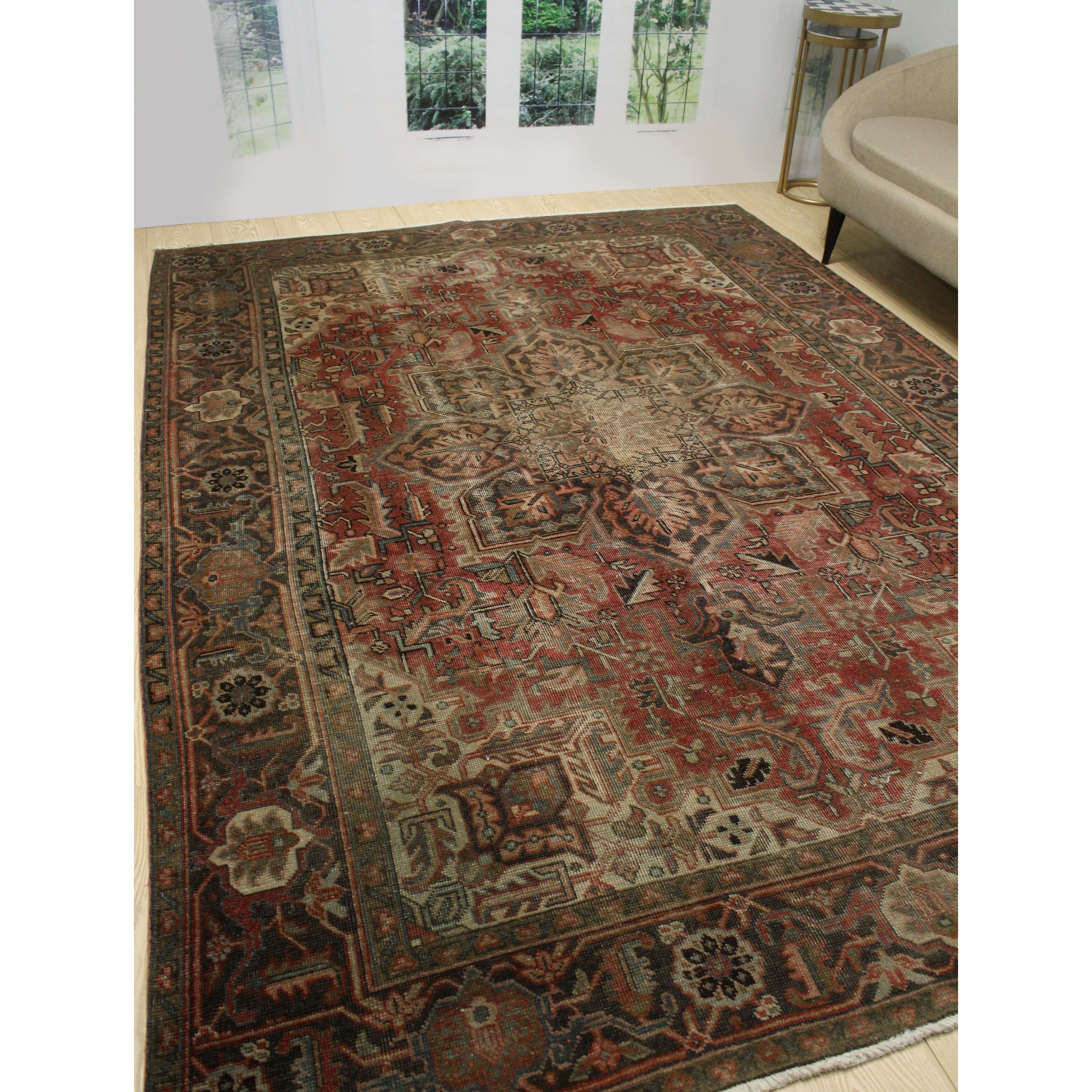 Shop Noori Rug Fine Vintage Distressed Antonio Brown Rose Rug 8 0 X 11 0 On Sale Overstock 30814774