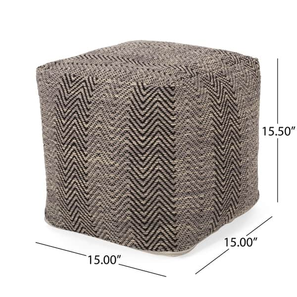 Bowmont Hand-Crafted Cotton Cube Pouf by Christopher Knight Home - On ...