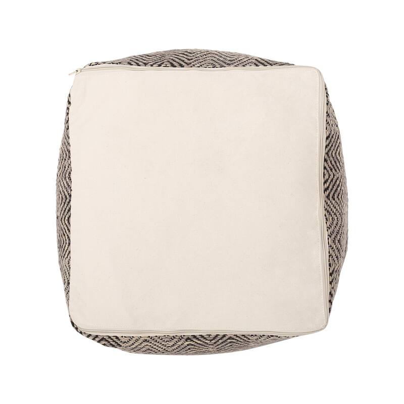 Bowmont Hand-Crafted Cotton Cube Pouf by Christopher Knight Home