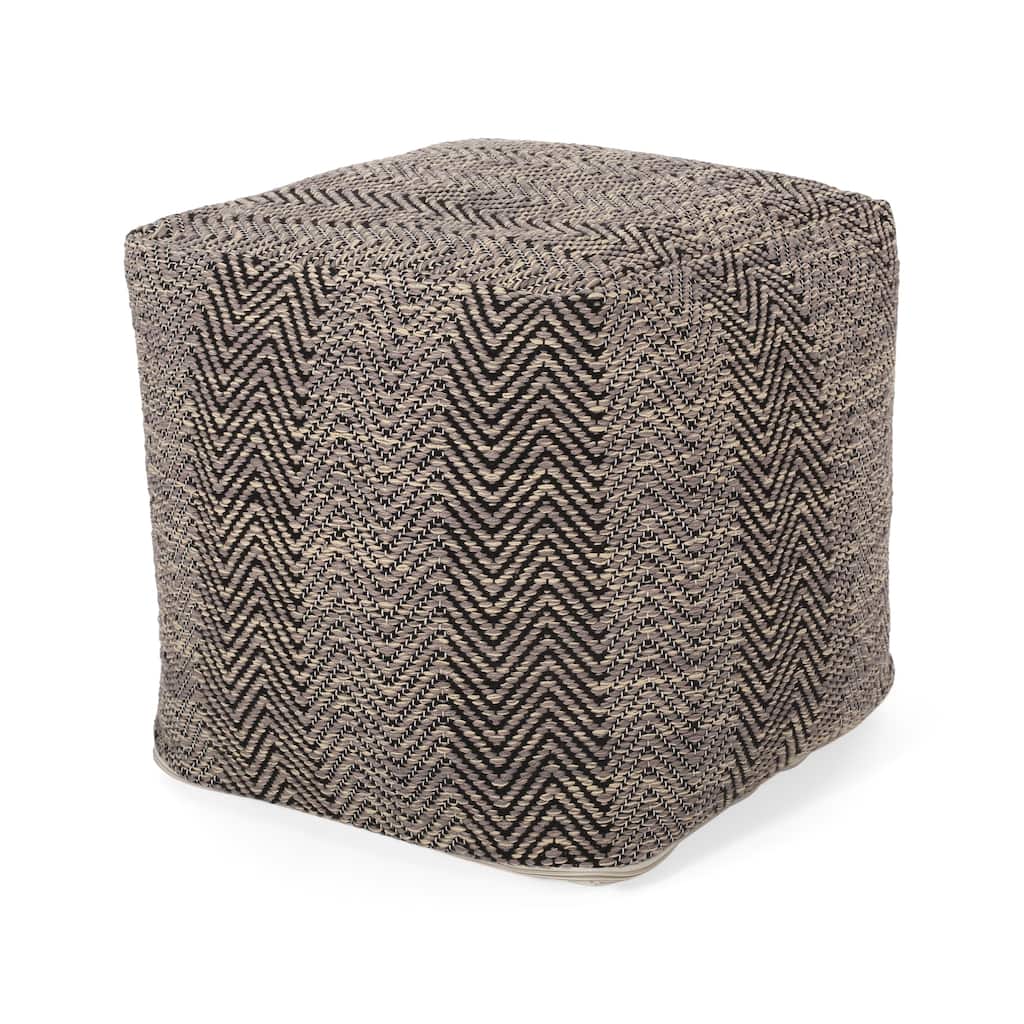 Bowmont Hand-Crafted Cotton Cube Pouf by Christopher Knight Home