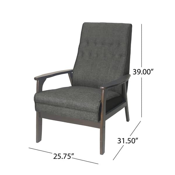 dimension image slide 3 of 2, Hoye Mid-Century Accent Chair by Christopher Knight Home - 25.75" W x 31.50" D x 39.00" H