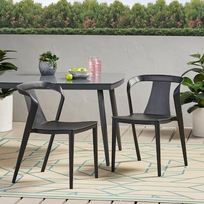 Orchid Outdoor Stacking Dining Chair (Set of 2) by Christopher Knight Home - 21.50" W x 19.50" D x 30.50" H