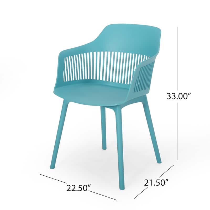 Dahlia Outdoor Modern Dining Chair (Set of 4) by Christopher Knight Home - 22.50" W x 21.50" D x 33.00" H