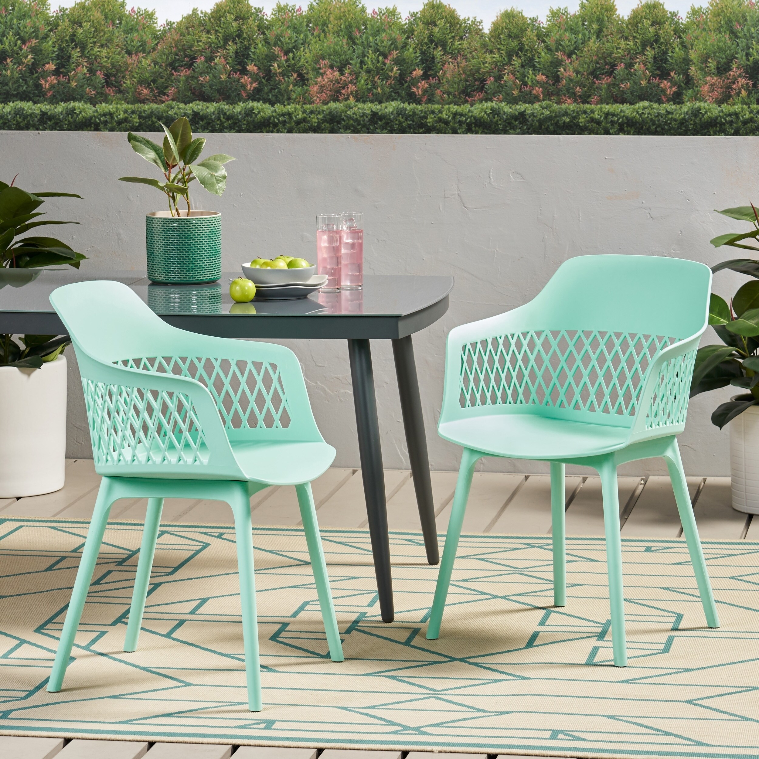 Shop Black Friday Deals On Azalea Outdoor Modern Dining Chair Set Of 2 By Christopher Knight Home 23 00 W X 21 50 D X 33 00 H Overstock 30816245 Black