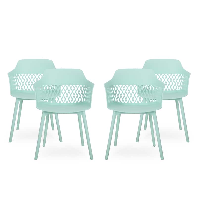 Azalea Outdoor Modern Dining Chair (Set of 4) by Christopher Knight Home - 23.00" W x 21.50" D x 33.00" H - Mint