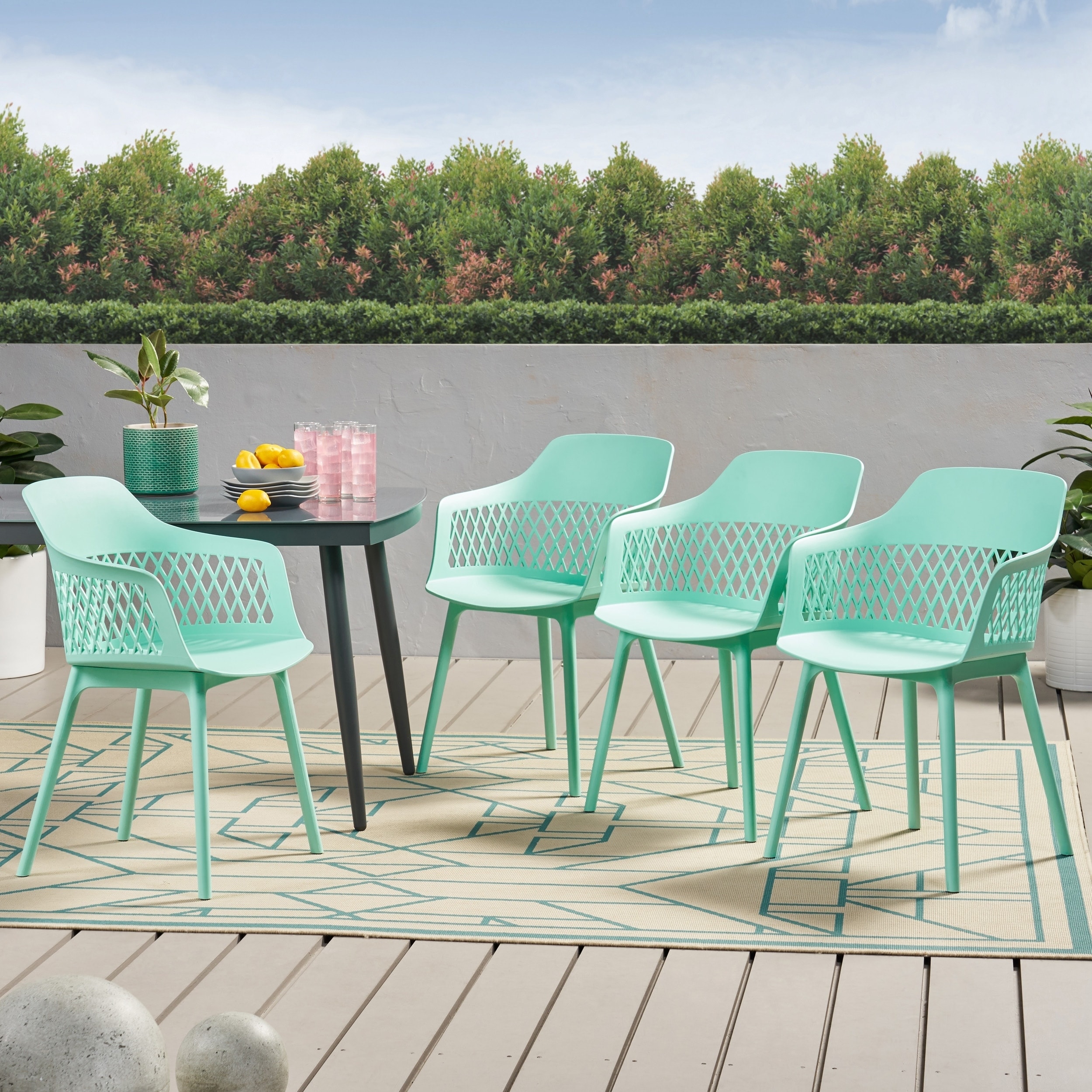 Shop Azalea Outdoor Modern Dining Chair Set Of 4 By Christopher Knight Home 23 00 W X 21 50 D X 33 00 H Overstock 30816246