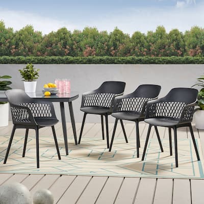 Azalea Outdoor Modern Dining Chair (Set of 4) by Christopher Knight Home - 23.00" W x 21.50" D x 33.00" H