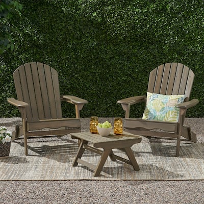Malibu Outdoor Acacia Wood 2 Seater Chat Set with Side Table by Christopher Knight Home