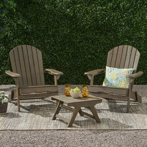 Malibu Outdoor Acacia Wood 2 Seater Chat Set with Side Table by Christopher Knight Home