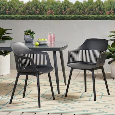 Dahlia Outdoor Modern Dining Chair (Set of 2) by Christopher Knight Home - 22.50" W x 21.50" D x 33.00" H