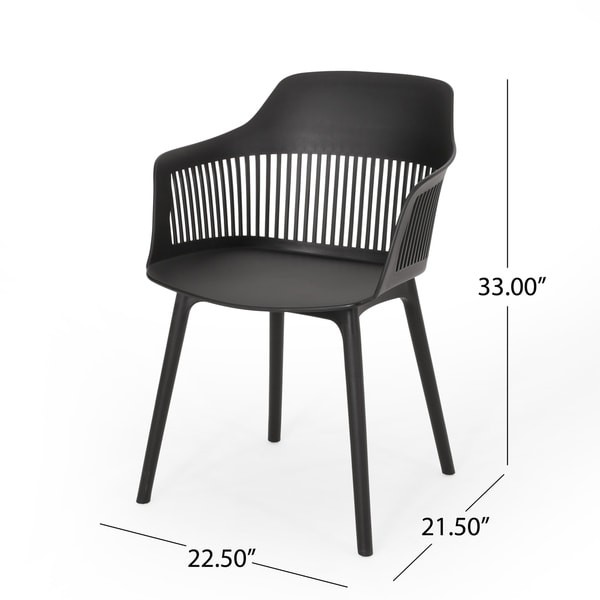 Dahlia Outdoor Modern Dining Chair (Set of 2) by Christopher Knight Home - 22.50" W x 21.50" D x 33.00" H