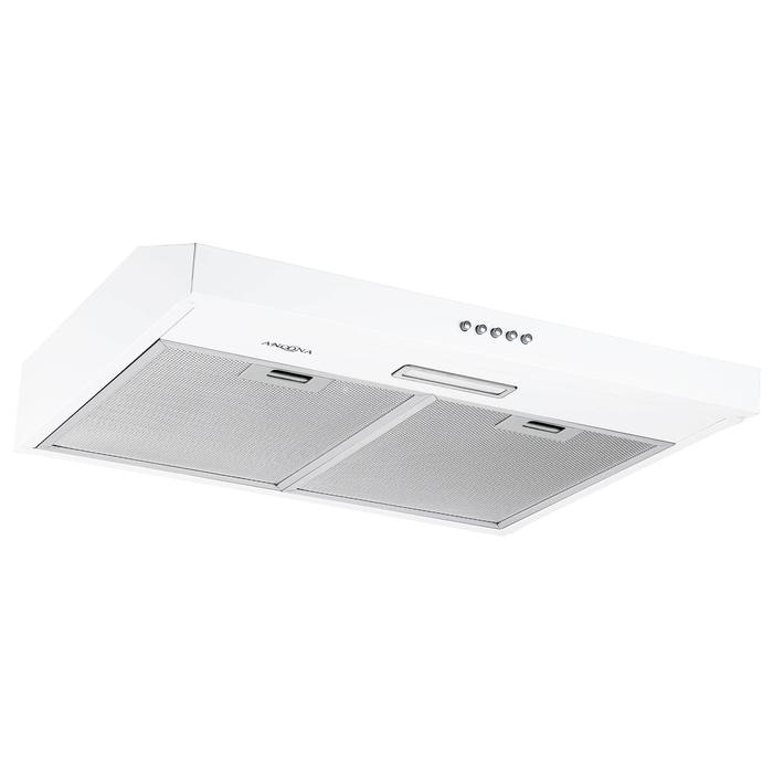 white undercabinet range hood