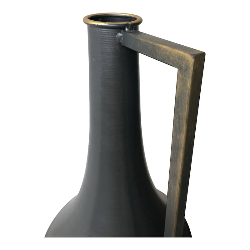 Aurelle Home Black Industrial Slender Metal Vase