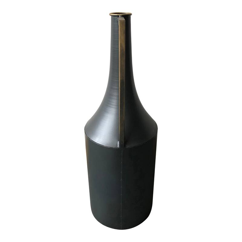Aurelle Home Black Industrial Slender Metal Vase