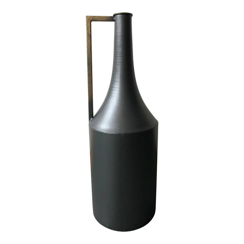 Aurelle Home Black Industrial Slender Metal Vase - Black