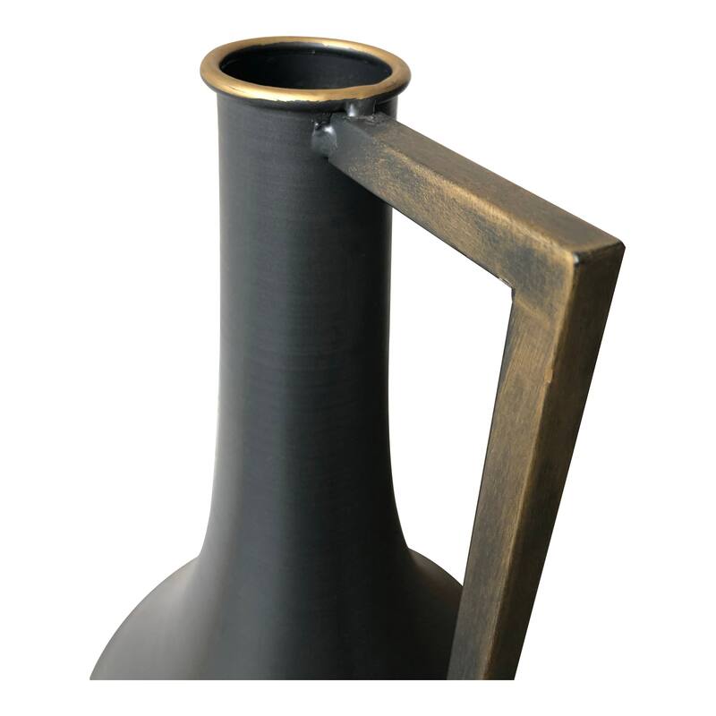 Aurelle Home Black Industrial Slender Metal Vase