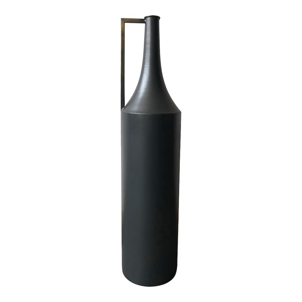 Aurelle Home Black Industrial Slender Metal Vase