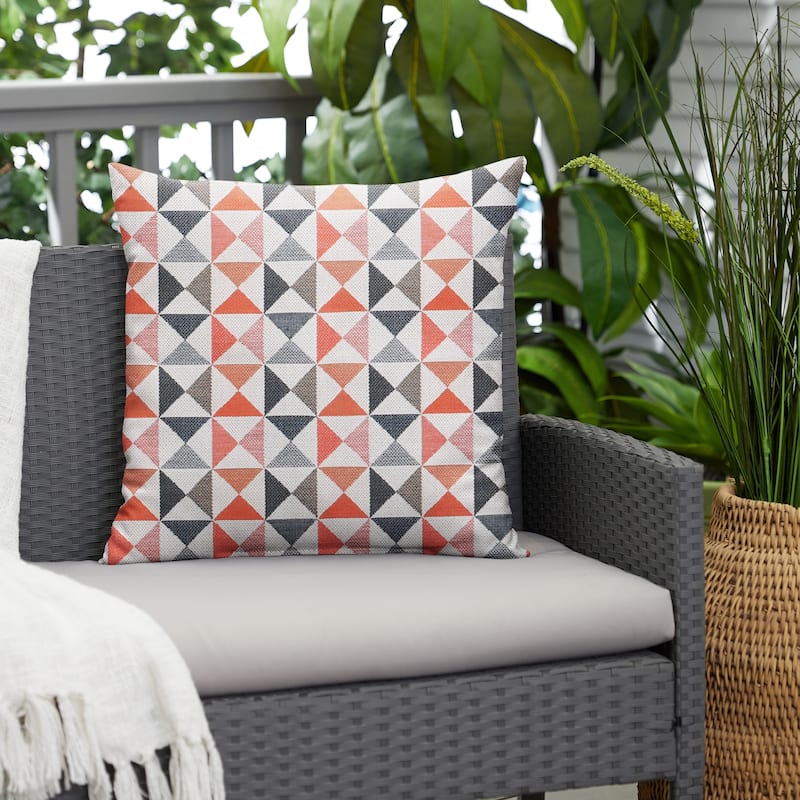 Geometric Indoor/Outdoor Knife Edge Single Square Pillow by Havenside Home