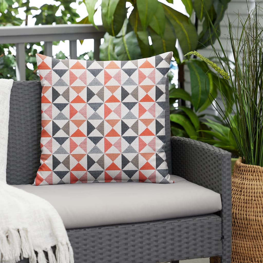 Geometric Indoor/Outdoor Knife Edge Single Square Pillow by Havenside Home