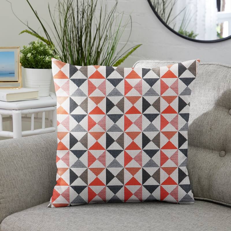 Geometric Indoor/Outdoor Knife Edge Single Square Pillow by Havenside Home