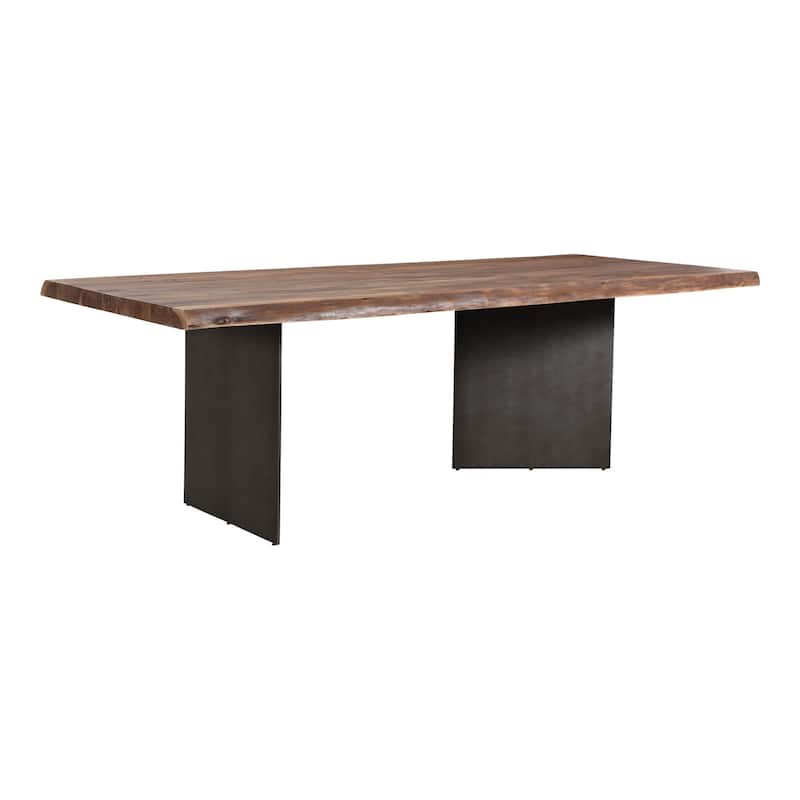 Aurelle Home Modern Live Edge Acacia and Iron Dining Table - 94" x 38"