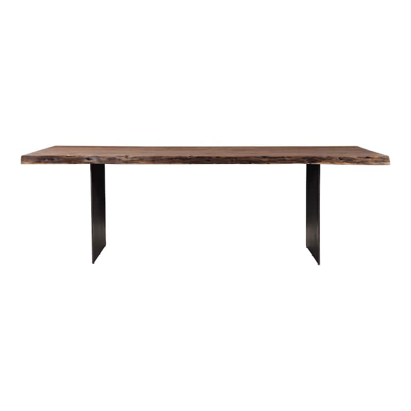 Aurelle Home Modern Live Edge Acacia and Iron Dining Table - 94" x 38"
