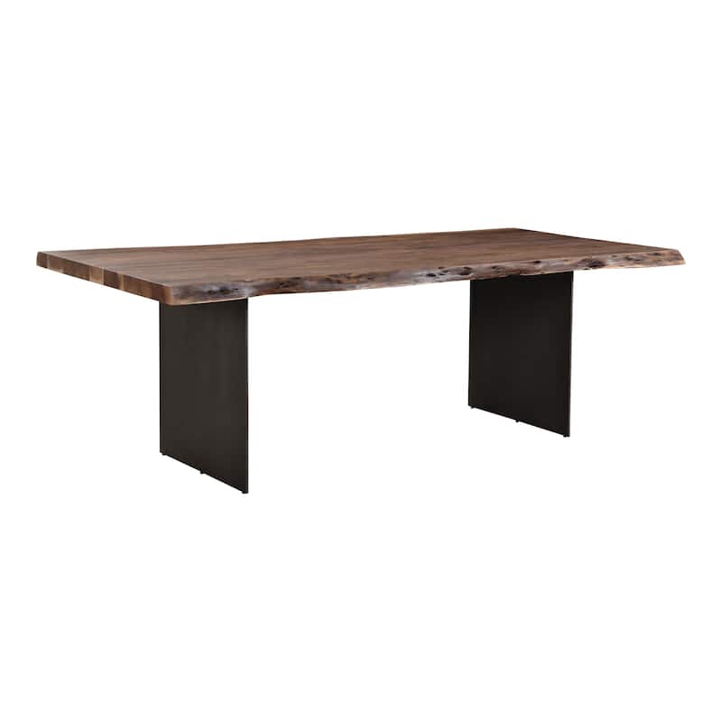 Aurelle Home Modern Live Edge Acacia and Iron Dining Table - 94" x 38"