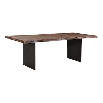 Aurelle Home Modern Live Edge Acacia and Iron Dining Table - 94" x 38"