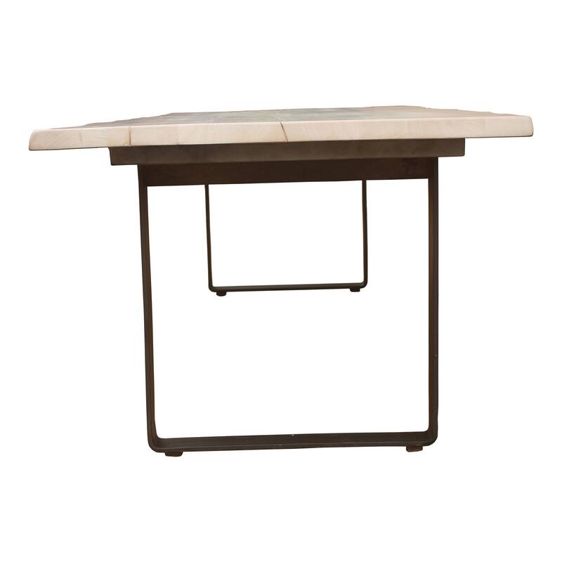Aurelle Home Modern White Wood and Iron Rectangular Dining Table - 118" x 39"