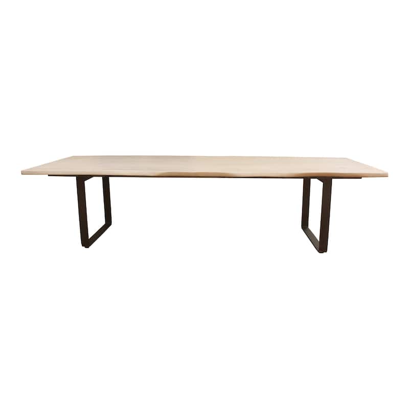 Aurelle Home Modern White Wood and Iron Rectangular Dining Table - 118" x 39"