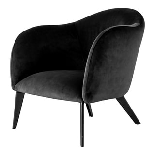 Aurelle Home  Noel Premium Velvet Accent Chair - 32 inch Wide x 29 inch High (Dark Grey)
