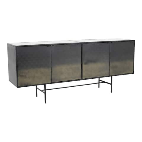 Aurelle Home Modern Marble Top and Iron Base TV Table - 70" x 17"