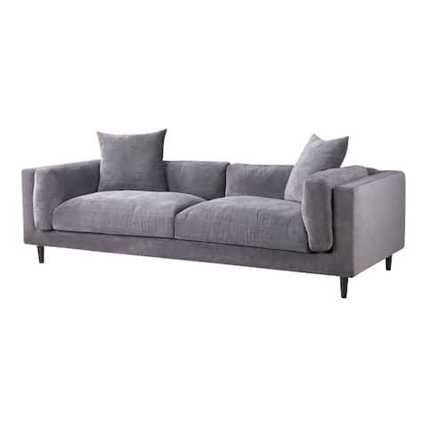 Aurelle Home Relax Dark Grey Modern Upholstered Sofa - 92" x 38"